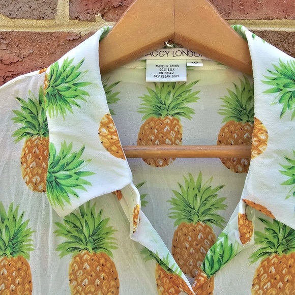 Vintage Silk Pineapple Blouse - Picture 6 of 9